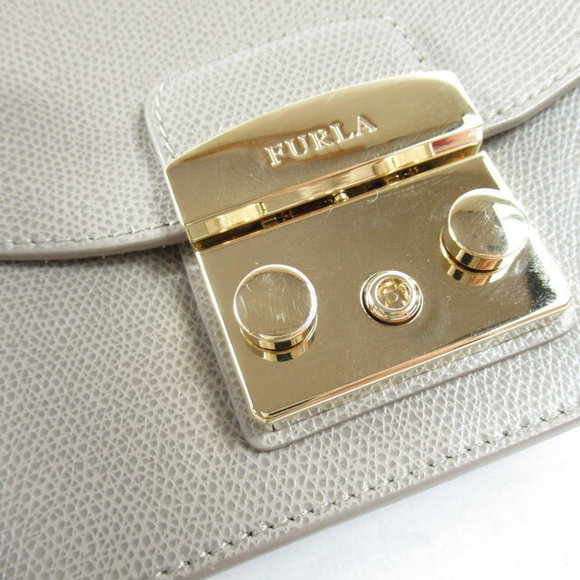 Furla chain Shoulder Bag gray leather - Picture 9 of 10